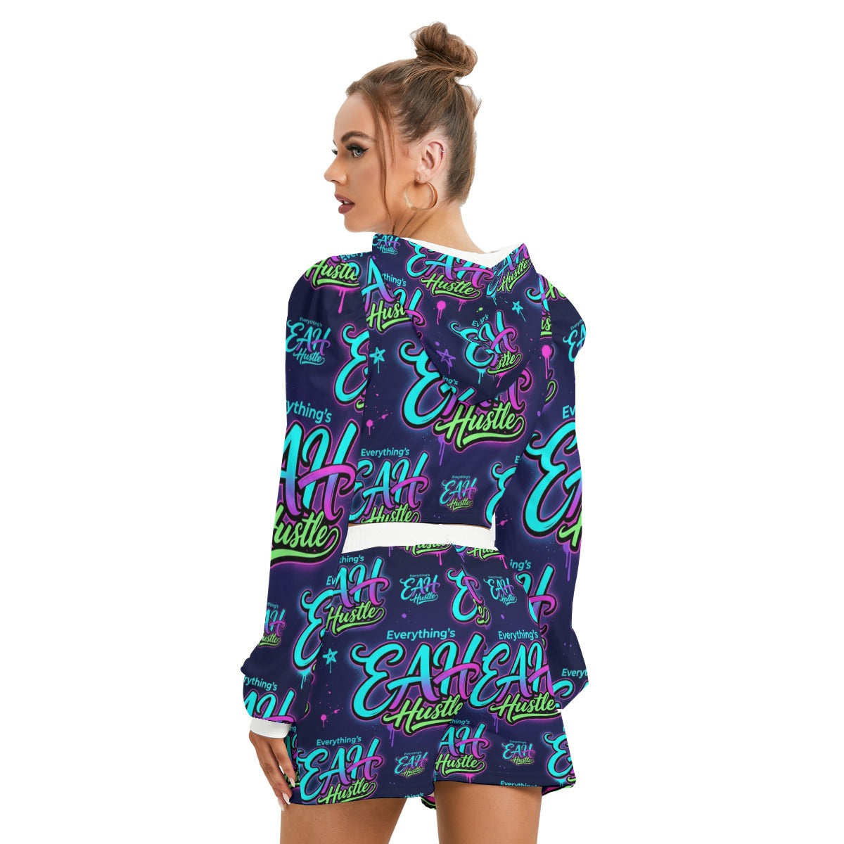 D Finest Apparel Women's Mirco Fleece Hoodie And Shorts Set