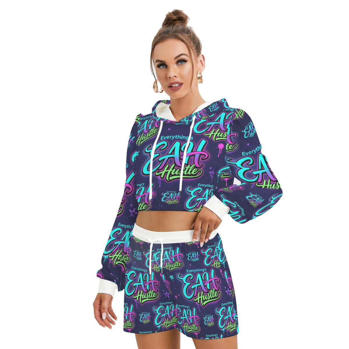 D Finest Apparel Women's Mirco Fleece Hoodie And Shorts Set